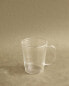 Borosilicate glass mug with lines