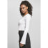 ფოტო #2 პროდუქტის URBAN CLASSICS Cardigan Cropped Rib Long Sleeve V Neck T-Shirt