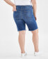 Фото #2 товара Plus Size Denim Raw-Edge Bermuda Shorts, Created for Macy's