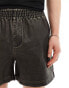 Фото #5 товара ASOS DESIGN short in heavy washed leather look