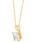 ფოტო #3 პროდუქტის Princess-Cut Cubic Zirconia Pendant Necklace in 14k Gold or White Gold