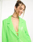 Annorlunda sequin oversized suit blazer in bright green