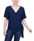 ფოტო #1 პროდუქტის Women's Short Sleeve Wrap Top