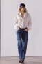 Zw collection straight-leg mid-rise rhinestone jeans