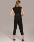 Фото #2 товара Donna Karan Women's Belted V-Neck Piped Jumpsuit