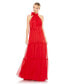 Фото #4 товара Women's Ieena Ruched Tiered High Neck Bow A Line Gown