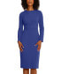 ფოტო #4 პროდუქტის Women's Scuba-Crepe Gathered Midi Dress