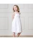 Little Girls Sleeveless Bow Front Linen Sundress White bow linen, 8 - фото #3