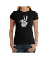 ფოტო #1 პროდუქტის Women's Word Art T-Shirt - Peace Fingers