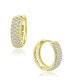 ფოტო #1 პროდუქტის Cubic Zirconia Oval Huggie Hoop Earrings in Sterling Silver or 18k Gold Plated Sterling Silver