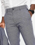 Фото #2 товара Selected Homme slim fit suit trouser in grey blue check