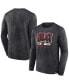 Men's Heather Charcoal Distressed Miami Heat Front Court Press Snow Wash Long Sleeve T-shirt