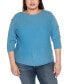 ფოტო #1 პროდუქტის Plus Size Rivet-Trim Dolman-Sleeve Sweater