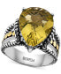 ფოტო #1 პროდუქტის EFFY® Lemon Quartz Statement Ring (6-5/8 ct. t.w.) in Sterling Silver and 18k Gold