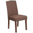 Фото #4 товара Hercules Hampton Hill Series Brown Fabric Parsons Chair With Silver Accent Nail Trim