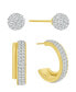 ფოტო #1 პროდუქტის Crystal Ball Stud and Hoop Duo Earring Set