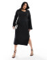 Pretty Lavish Curve long sleeve midaxi dress in black