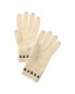 Фото #1 товара Forte Cashmere Square Metallic Studded Trim Cashmere Gloves Women's White