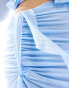 Murci thigh split ruffle trim maxi skirt co-ord in baby blue