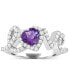 ფოტო #1 პროდუქტის Amethyst (5/8 ct. t.w.) & White Topaz (1-1/2 ct. t.w.) LOVE Ring in Sterling Silver