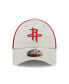 Фото #2 товара Men's Gray, Red Houston Rockets Active 9FORTY Snapback Hat