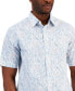 Фото #3 товара Men's Refined Paisley Print Woven Button-Down Short-Sleeve Shirt, Created for Macy's