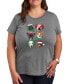 Air Waves Trendy Plus Size Christmas Dogs Graphic T-shirt