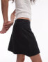 Topshop linen pelmet mini skirt in black Черный, 38 - фото #4