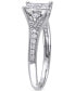 ფოტო #4 პროდუქტის Diamond Emerald Cluster Engagement Ring (1/2 ct. t.w.) in 14k White Gold