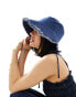 Фото #2 товара My Accessories oversized denim bucket hat in blue