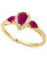 ფოტო #1 პროდუქტის Sapphire (7/8 ct. t.w..) & Diamond (1/10 ct. t.w.) Ring in 10k White Gold (Also in Emerald & Ruby)