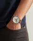 ფოტო #4 პროდუქტის Men's Barnett Backlight Tan Leather Strap Watch 41mm
