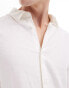 Weekday relaxed fit linen blend shirt in off-white