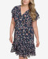 Фото #4 товара Plus Size Floral-Print Ruffled A-Line Dress