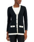 Фото #1 товара Women's Contrast-Trimmed Cardigan Sweater