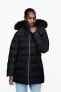 Semi-long puffer down jacket with hood