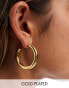 Фото #1 товара ASOS DESIGN 14k gold plated tube hoop earrings