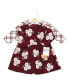 ფოტო #2 პროდუქტის Baby Girls Cotton Dresses, Red Burgundy Floral