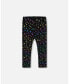 ფოტო #1 პროდუქტის Big Girls Leggings Allover Foil Black Printed Stars