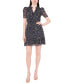 ფოტო #1 პროდუქტის Petite Floral Print Ruched Sleeve Fit & Flare Dress