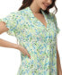Women's Printed Notch Collar Short Sleeve with Ruffle Sleepshirt Nightgown