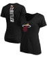 Women's Jimmy Butler Black Miami Heat Playmaker Logo Name Number V-Neck T-shirt