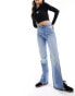 Фото #1 товара Bershka high waisted bootcut jeans in light blue