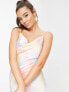 Peppermayo cowl front maxi dress in pastel wave print