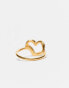 Фото #3 товара ASOS DESIGN Curve waterproof stainless steel molten heart ring in gold tone - GOLD