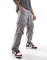 Фото #1 товара Selected Homme loose fit elasticated waistband ripstop trousers in grey