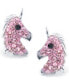 ფოტო #1 პროდუქტის Pink Pave Crystal Unicorn Stud Earrings set in Sterling Silver