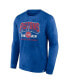 Фото #2 товара Men's Heather Royal Distressed Detroit Pistons Front Court Press Snow Wash Long Sleeve T-shirt