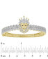 ფოტო #3 პროდუქტის Men's Diamond Lion King Bangle Bracelet (1-1/2 ct. t.w.) in 10k Gold