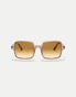 Ray-Ban square ii square sunglasses in brown with brown lens in transparent brown